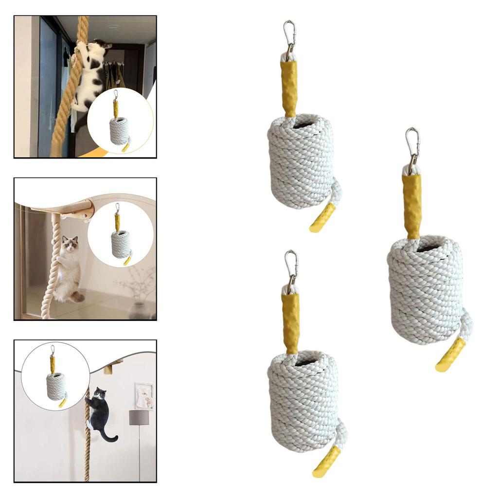 Durable Cat Climbing Rope Wall Mounted Space Saving Scratcher for Indoor Outdoor Cat Structure and Course