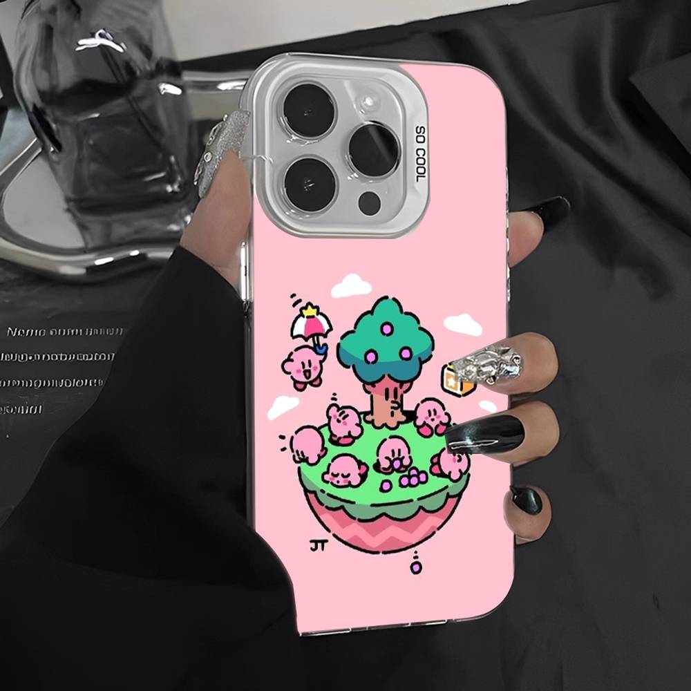Stars K-Kirby Clear Phone Case For IPhone 16 15 14 13 12 11 Pro Max 17 Plus Colorful Cover
