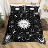Sun and Moon Duvet Cover Set Twelve Constellation Bedding Set For Boys Girls Astrology Galaxy Comforter Cover Queen Twin Size