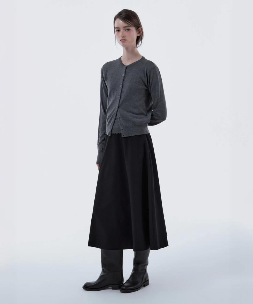 Mausolleum Long Flare Suit Skirt - Dark Navy