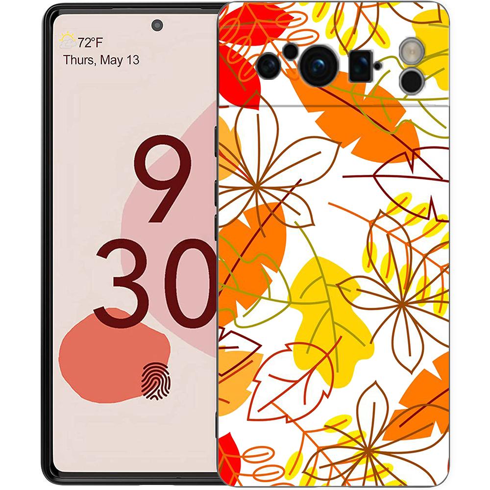 Autumn Leaves Fall Fox Pumpkin Halloween Phone Case For Google Pixel 8 A 7 6 Pro 6A 5G Black Soft Back Cover Silicone TPU Shell