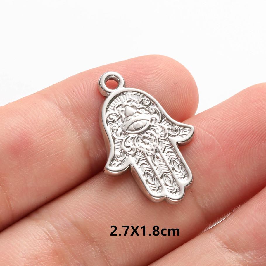 6pcs Evil Blue Eye Charm Dark Blue Heart Moon Eyes Pendant Rhinestone Stainless Steel Charm For Jewelry Making Necklace Keychain