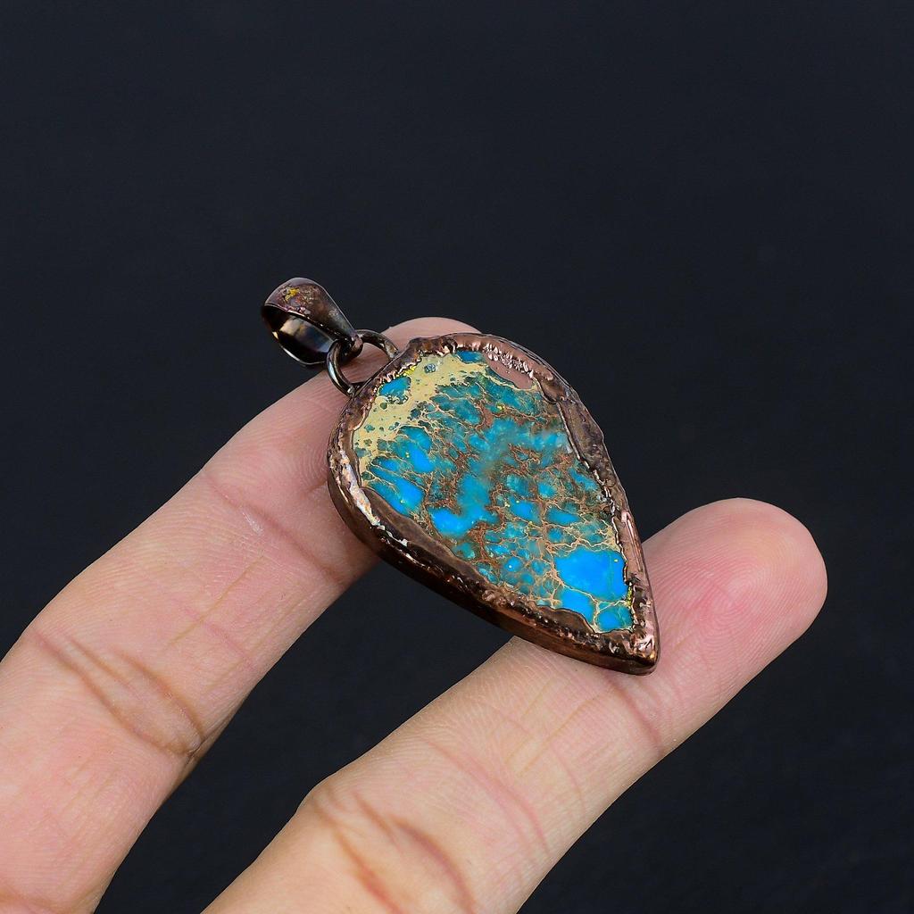 Sea Sediment Copper Electroformed Pendant, Handmade Gemstone Pendant Jewelry, Gifts For Wife Brand New Pendant