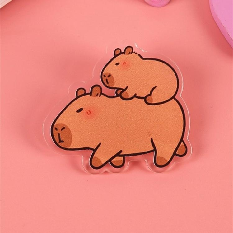 Set of 9 Fashionable Capybara Brooch Acrylic Lapel Pin Lovely Animal Shaped Badge Scratch Resistant Pins for Clothing