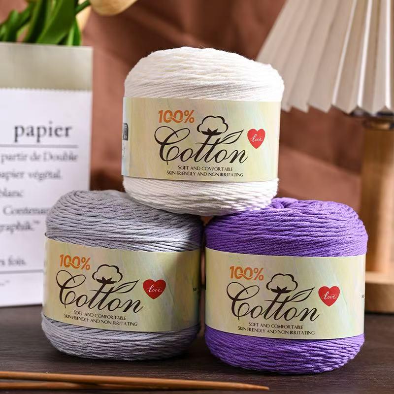 75g Medium Cotton Yarn Cake for Baby Sweater & Crochet Hat - Skin-friendly, Hand-knitted