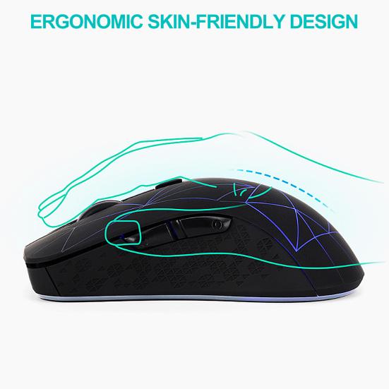 Bezdrátová myš Bluetooth Dobíjecí Dual Mode 3 Nastavitelné DPI 6 tlačítek Ergonomická optická herní myš pro PC Počítač Laptop