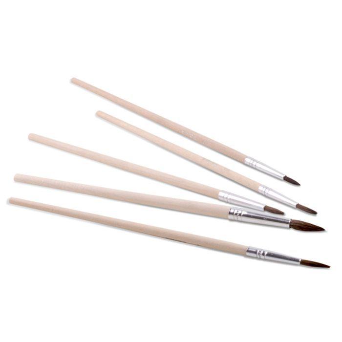 Brushes - Leader - Blister 5 Pieces - Rounded Tip - Mixed - For Children