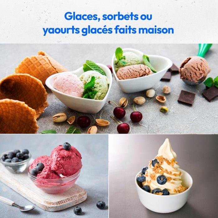 MEDION Machine à glace avec compresseur (convient pour la préparation de crèmes glacées, yaourts glacés &amp; sorbets, 1 litre, 100