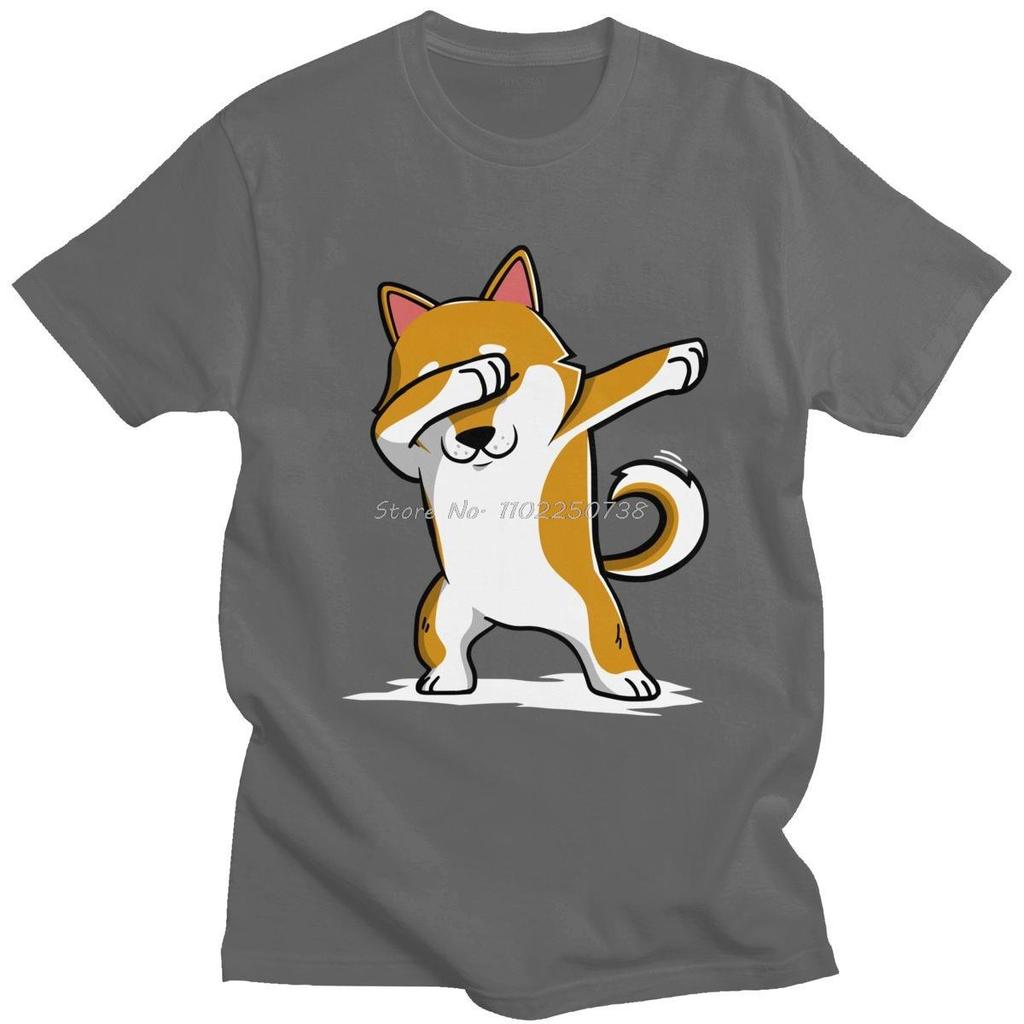 Funny Shiba Inu Dabbing T Shirt Men Short Sleeve Humor Japanese Dog Lover Gift T-shirt Casual Tshirt Cotton Tee Top Gift