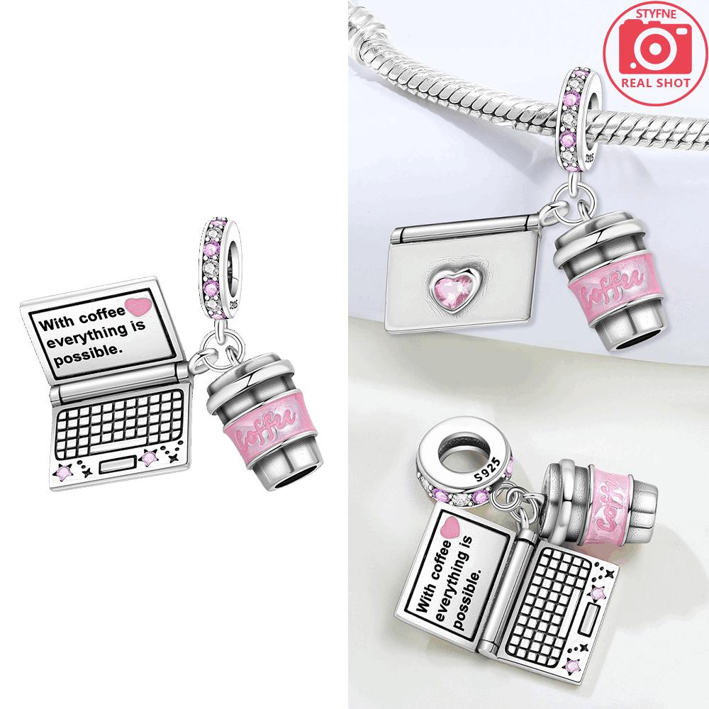 Charm Bead Charms Pink Butterfly Garland Pendant Basket Cake Authentic copper Bead Charms Compatible With Bracelets Fine Gift Accessory Diy Making