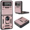 Samsung Z Flip4 Foldable Magnetic Bracket Case with Push-Window and Anti-Drop Protection