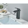 Brushed Golden Basin Faucets Elegant Waterfall Bathroom Sink Faucet Single Lever Hole Deck Mount Brass  Mixer Taps
