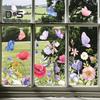 Colorful Floral Static Sticker Double-Sided Waterproof Flowers Sticker Spring Window Clings for Glass Windows Doors Home Office Decor
