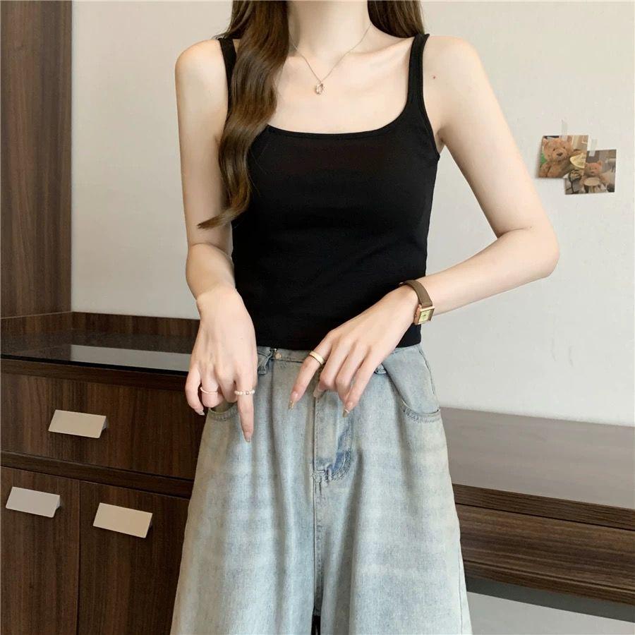 95% Cotton Plus Size Women's Camisole Vest - Slimming Bodycon Sleeveless Top for Spring/Summer