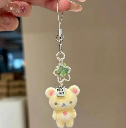 Kawaii Rilakkuma Easy Bear Keychains Lazybear Doll Bag Clothing Puller Phone Rope Keyrings Accessories Pendants Couple Gifts