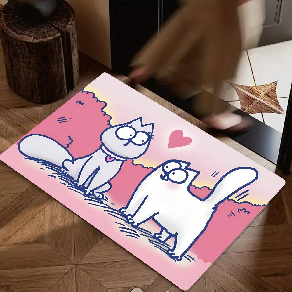 Cute Cartoon Simons Cat Floor Mat Suitable For Living Room Kitchen Bathroom Non-slip Mat Household Foot Mat