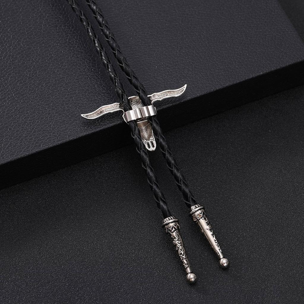 Elegante Bolo-Krawatte mit Stier-Anhänger Stier-Krawatte Western-Halskette Bolo-Krawatte Western-Cowboy-Kostüm