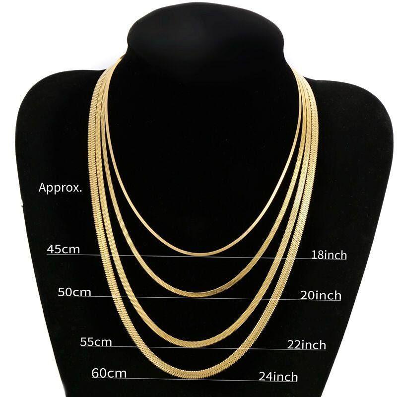 Fashion Style Minimalist Flat Blade Snake Bone Necklace Neutral Necklace Clavicle Chain Kendall Jenner Fancy Accessible Luxury Choker
