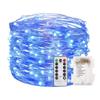 Outdoor String Lights 66ft 200LED String Lights, Waterproof Christmas Lights With Remote Control, Blue