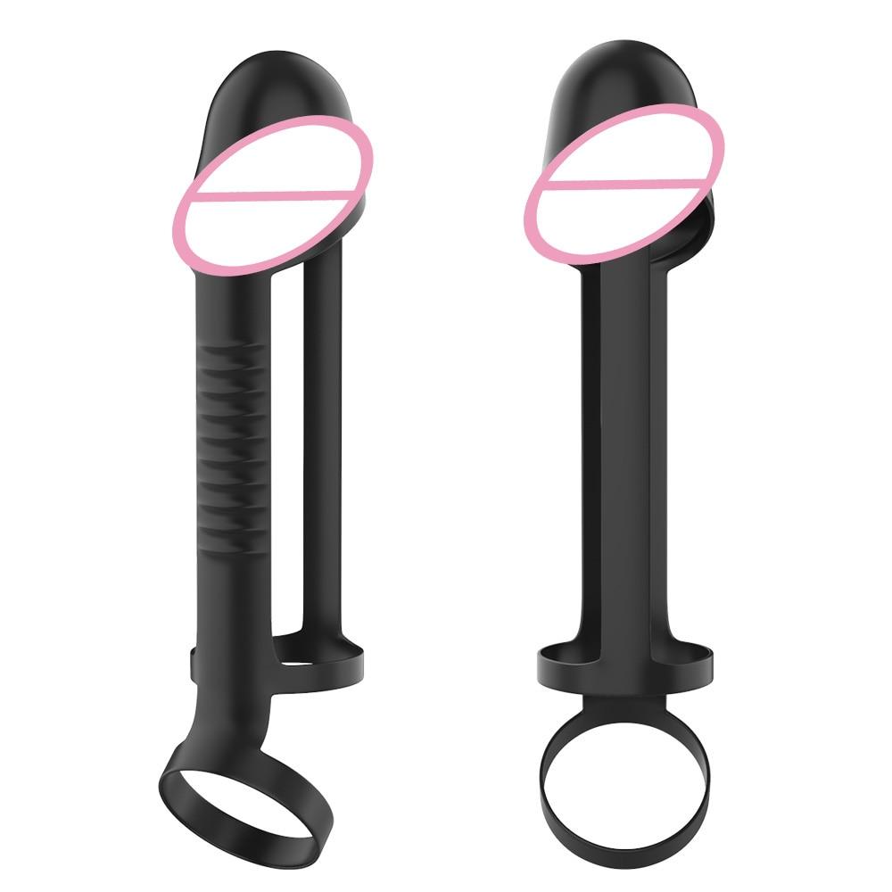 Silicone Penis Sleeve Delayed Ejaculation Extender Condom Sex Toys For Men Penis Enlargement Reusable Cock Ring