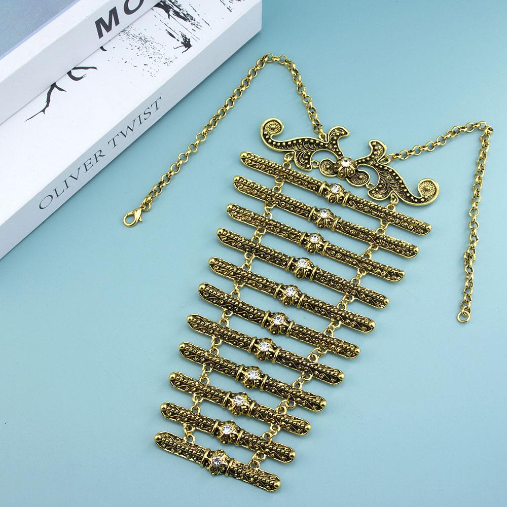 Poyasa Caucasus Breastplate Chest Bibs For Women Retro Gold Silver Color Turks Body Jewelry Hand Sewing Clothing Accessories