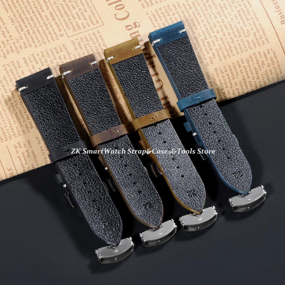 Vintage Cowhide Leather Strap Oil Wax Watch Bands Men Replacement Bracelet 18mm 20mm 22mm 24mm Wristband Belt Watch Accessories