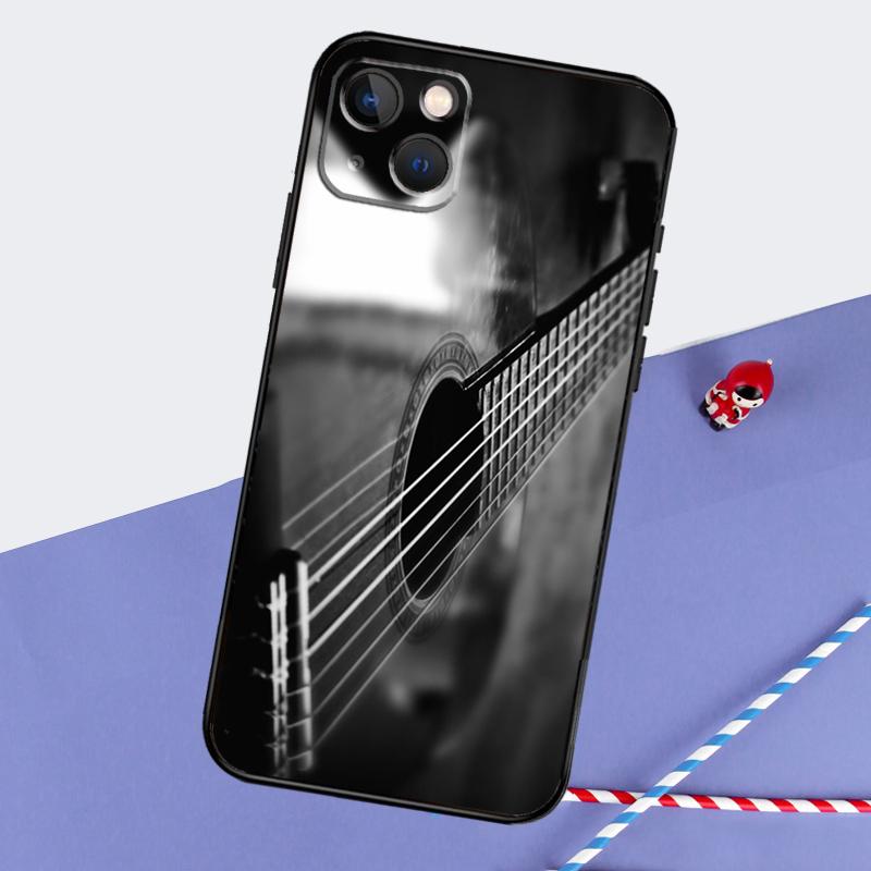 Guitar Music Phone Case For iPhone 16 15 Pro Max 12 13 Mini 11 14 Pro Max XR 16 15 Plus 16e Cover Coque
