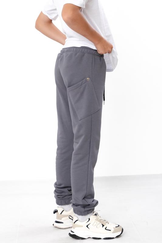 Spodnie (chłopcy) – Młodzieżowe spodnie dresowe z mieszanki bawełny z elastycznym pasem, Zima, 6282-104 HC