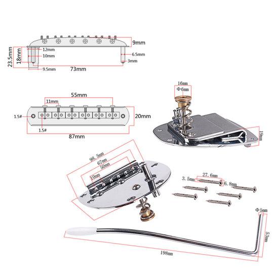 Conjunto de Ponte Tremolo de Metal para Acessórios de Reposição de Guitarra Mustang Jazzmaster