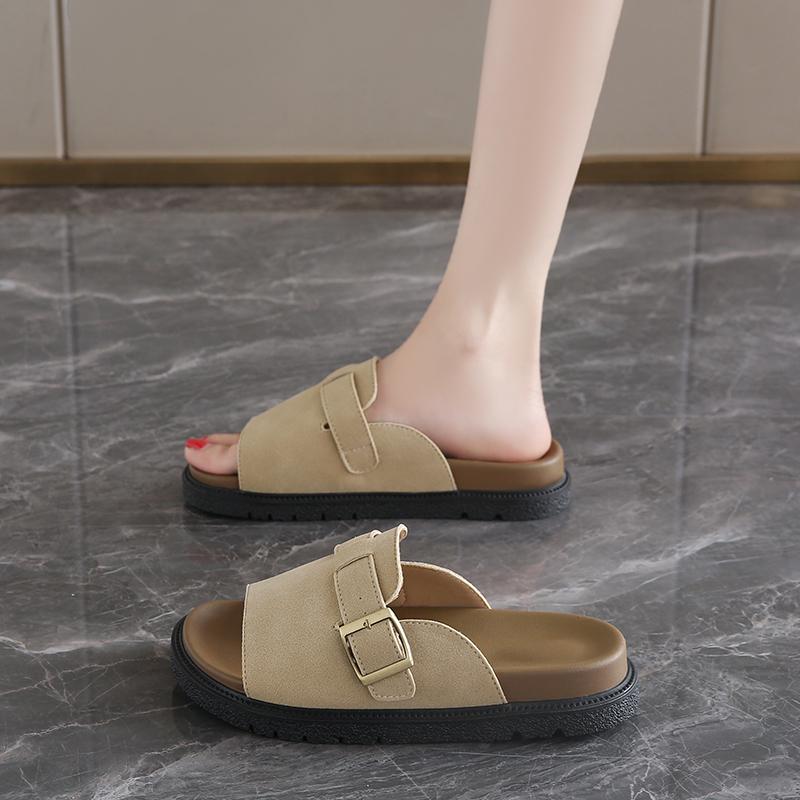 

Женские летние тапочки, повседневные милые босоножки на платформе для девочек, большие размеры 34 бежевый