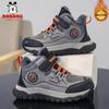 Babudou Kids' Waterproof Leather Sneakers - Autumn/Winter Fleece-lined for Boys and Girls