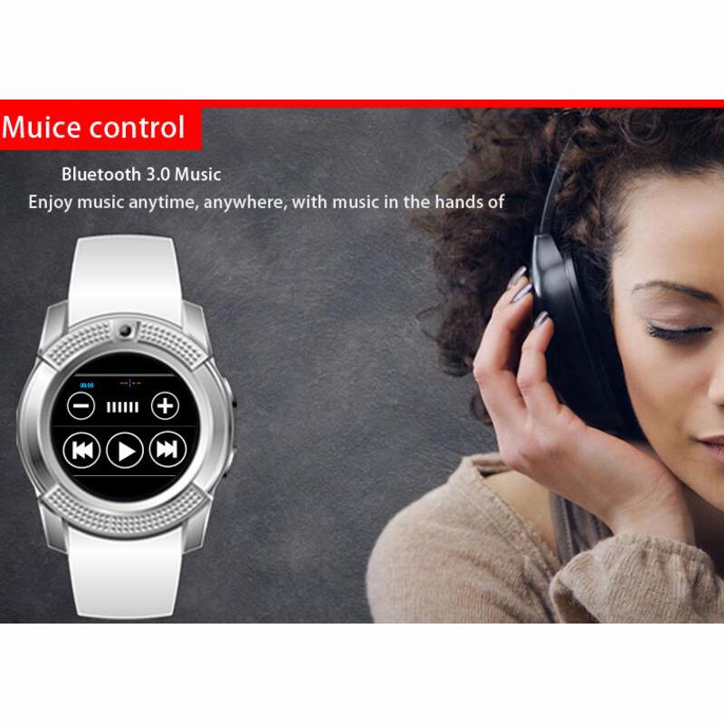 Buy Smart Watch V8 Bluetooth Smart Watch 1.22 Inch Round Smartwatch