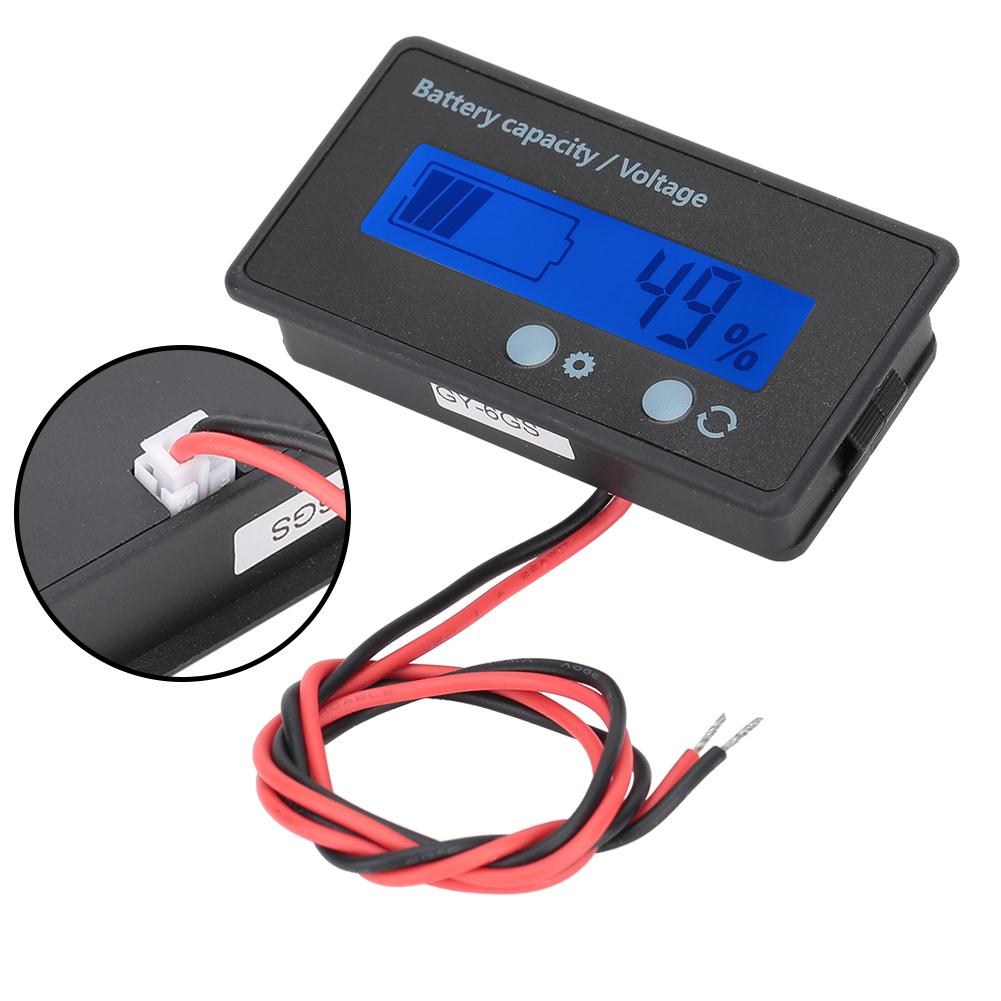 GY6GS PCB HTN Waterproof Battery Capacity Monitor Indicator LCD Display 1284V Blue