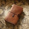 Vintage Full Grain Leather Planner Diary Notebook with Loose Leaf Pages A5 Size Sewing Bound Gift