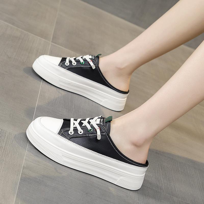 The2025New Style of Xia Lady's Casual Slippers In Baotou Are Fashionable, Versatile and Comfortable Flat Height-increasing Shoes