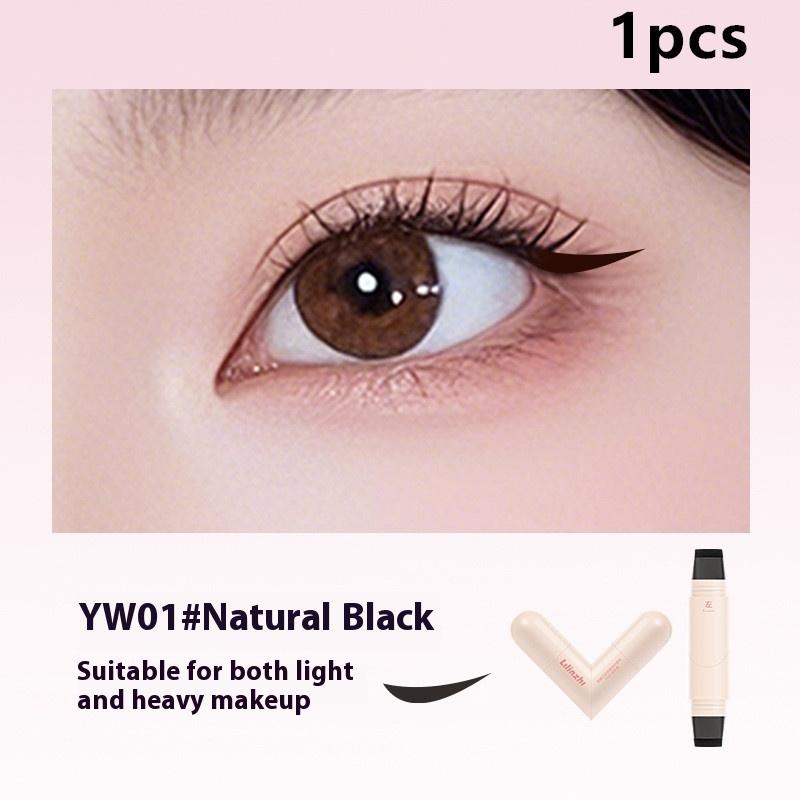 

Двусторонняя вращающаяся подводка-штамп, встроенный штамп для подводки, точный контур, печать, стойкая жидкая подводка-карандаш, косметика чёрный