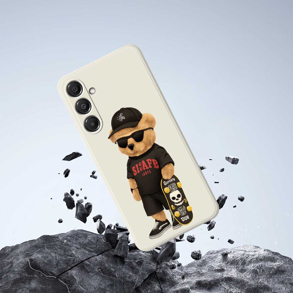 For Samsung Galaxy A16 5G/4G Case Cool Bear Pattern Printing Straight Edge TPU Phone Back Cover