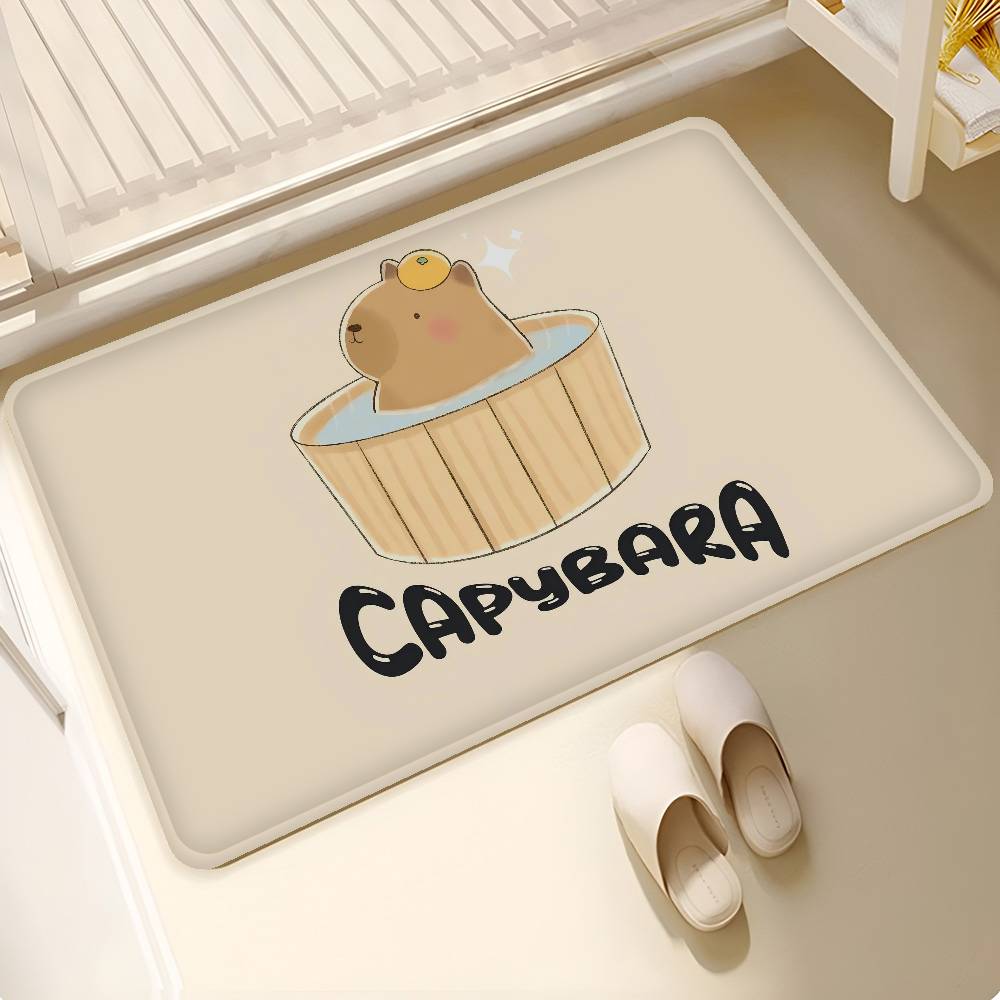 

Interesting Capybara Bathroom Mat INS Style Soft Bedroom Floor House Laundry Room Mat Anti-skid Welcome Doormat 50x80cm