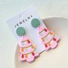 Floral Delightful Geometric Pink Christmas Tree Ear Studs For Joyful Celebrations