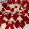 Cloth Velvet Red Bow Hairpin Plush Ancient Style Hairpin Cute Hanfu Hair Sticks  Baby