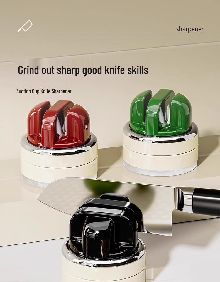 Suction Cup Knife & Scissor Sharpener with Tungsten Steel Whetstone