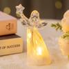 LED Luminous Little Angel Ornament - Plastic Imitation Crystal Cartoon Decorative Night Light with Soft Glow