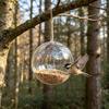 Hanging Bird Feeder Birdhouse Transparent Spherical Shape Bird Nest Garden Decor