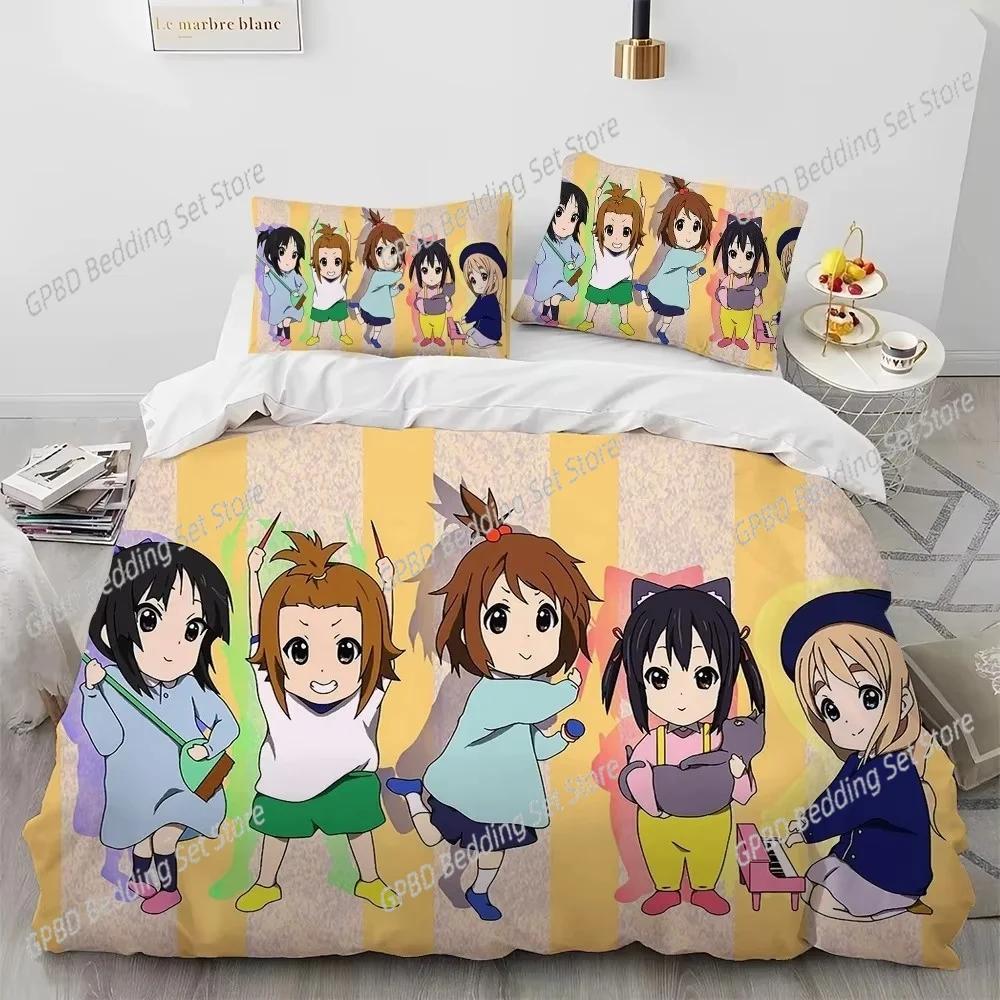 Comforter K-On Kawaii Girls Anime Bedding Set 3D Printed Suitable For Bedroom Kids Home Textile