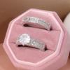 s/set Round  White Artificial Cubic Zirconia Rings Women's Art Decoration Engagement Ring Temperament Jewelry