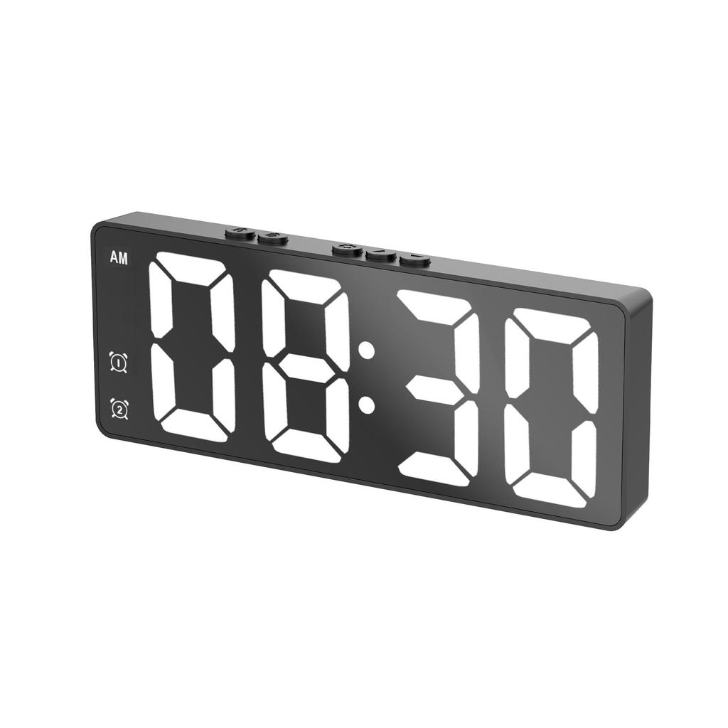 Minimalist Dual-Use LED Alarm Clock with Voice Control and Temperature Display