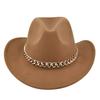 Cowboy Vintage Jazz Hat Gold-plated Chain Woolen Hat Felt Vintage Imitation Sheep Hat Cowboy Hat No