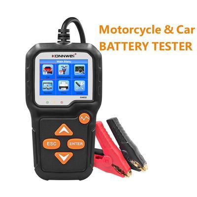 KW650 Car Motorcycle Battery Tester 6V 12V Battery Analyzer Diagnostic Tool 100 To 2000 CCA Car Moto Cranking Charging Test Scanner Tool