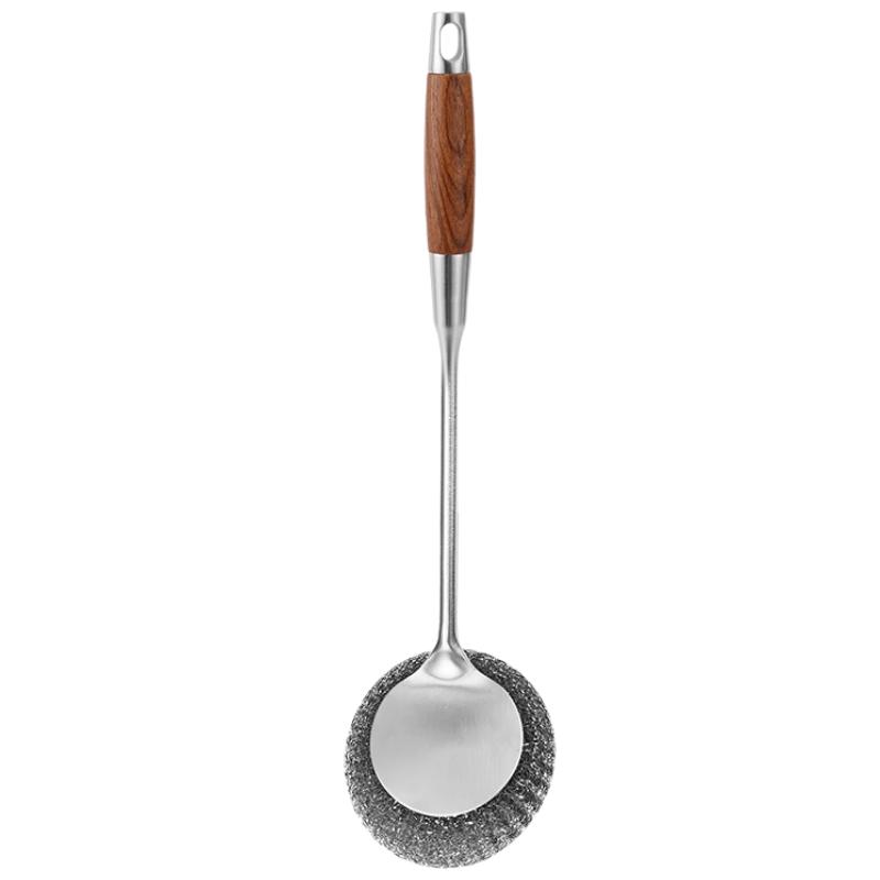 PINYU Long Handle Stainless Steel Pot Scrubber