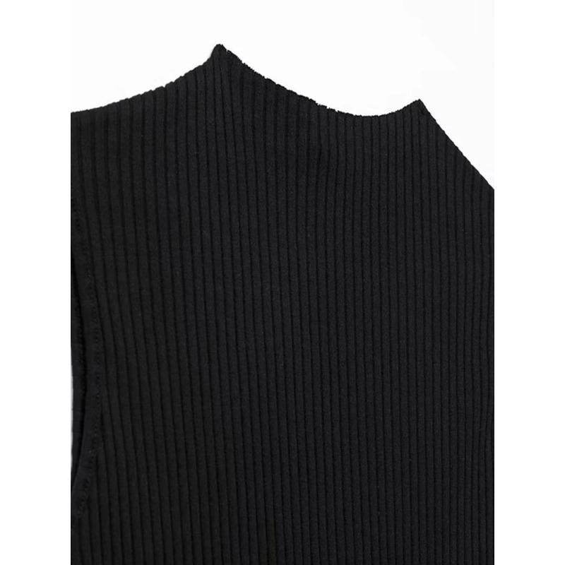 Sexy Knit Mini Dress Women Elegant Backless Sleeveless Puffy Dresses Female 2024 Spring Summer Party Fashion White Short Robe